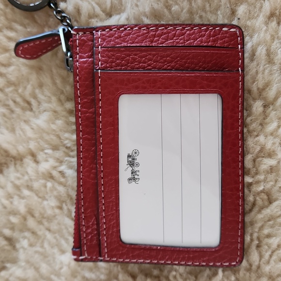 NWOT Coach Disney X Red Leather Rollerblading Minnie Mouse Small Wallet ♥️ 🐭🖤 - Picture 5 of 14